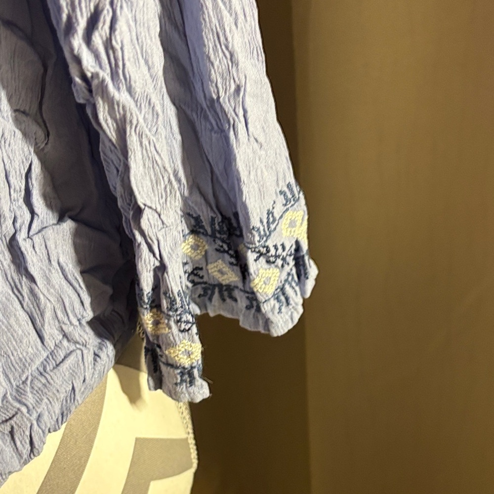Altar'd State Light Blue Ruffle Blouse - Picture 7 of 12